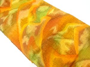 リサイクル　手織り紬山並模様織出し名古屋帯